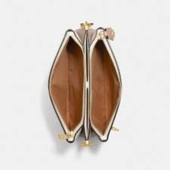 Coach Double Zip Shoulder Bag In Colorblock - C0698 Excellent Condition - Picture 5 of 10